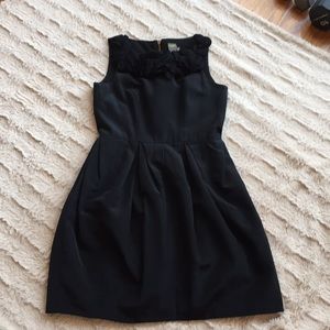 Taylor black fit & flare dress with pockets.